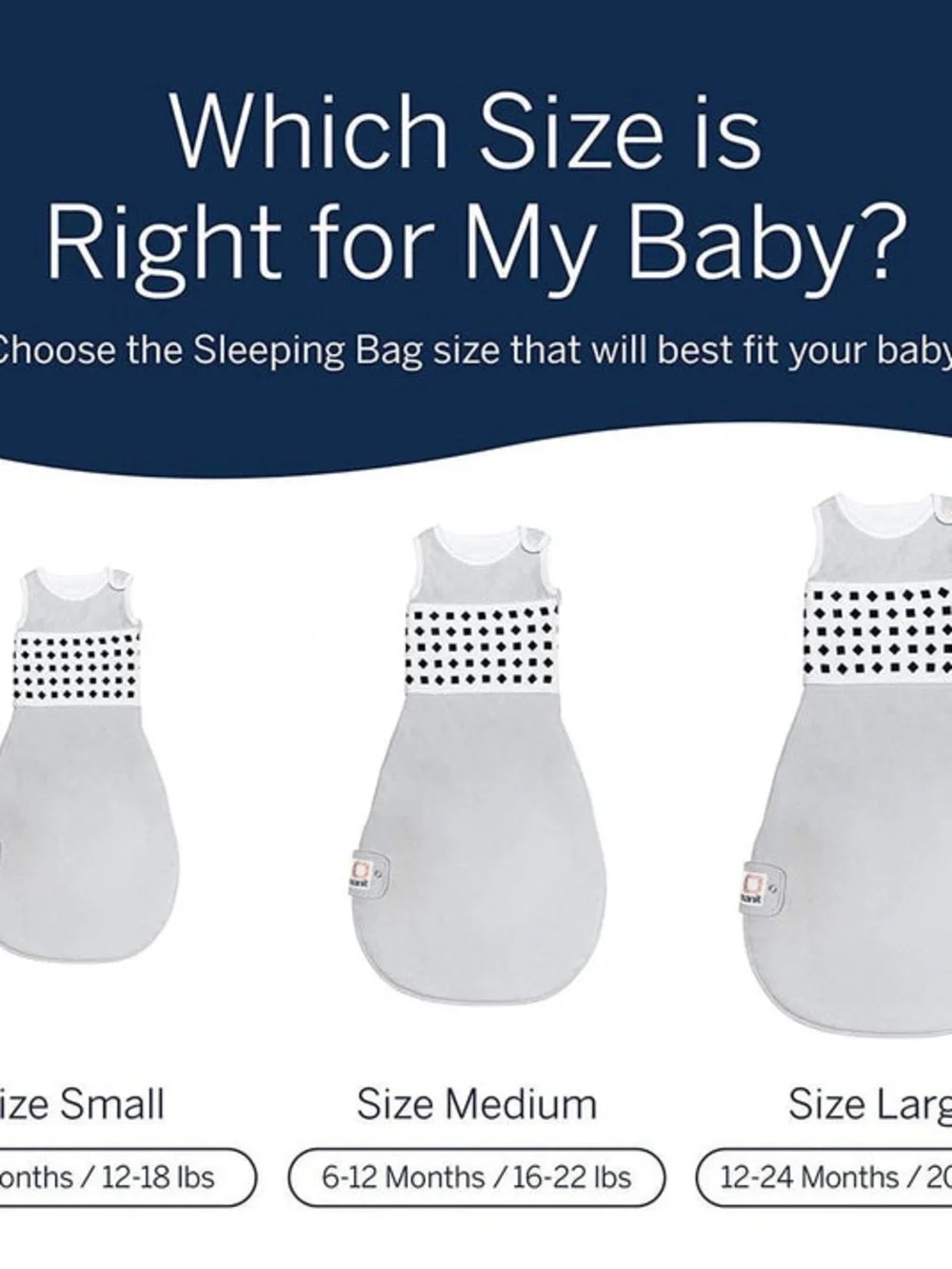 Brand New-Nanit Breathable Baby Sleeping Bag - Navy with White Pattern
